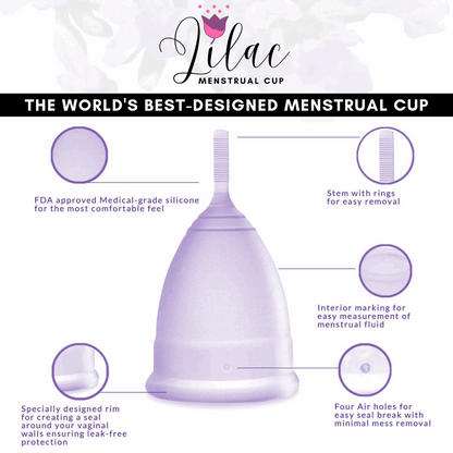 Lilac Medical-Grade FDA Approved Silicone Menstrual Cup - Lilac Menstrual Cup